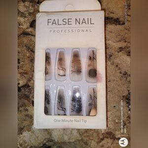 Black Nail Tips Coffin False Nail Professional. Glue On Stick-on Nail Clips